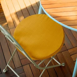 EMINZA Coussin de chaise extérieur rond (40 cm) Sunset Jaune moutarde Clearance