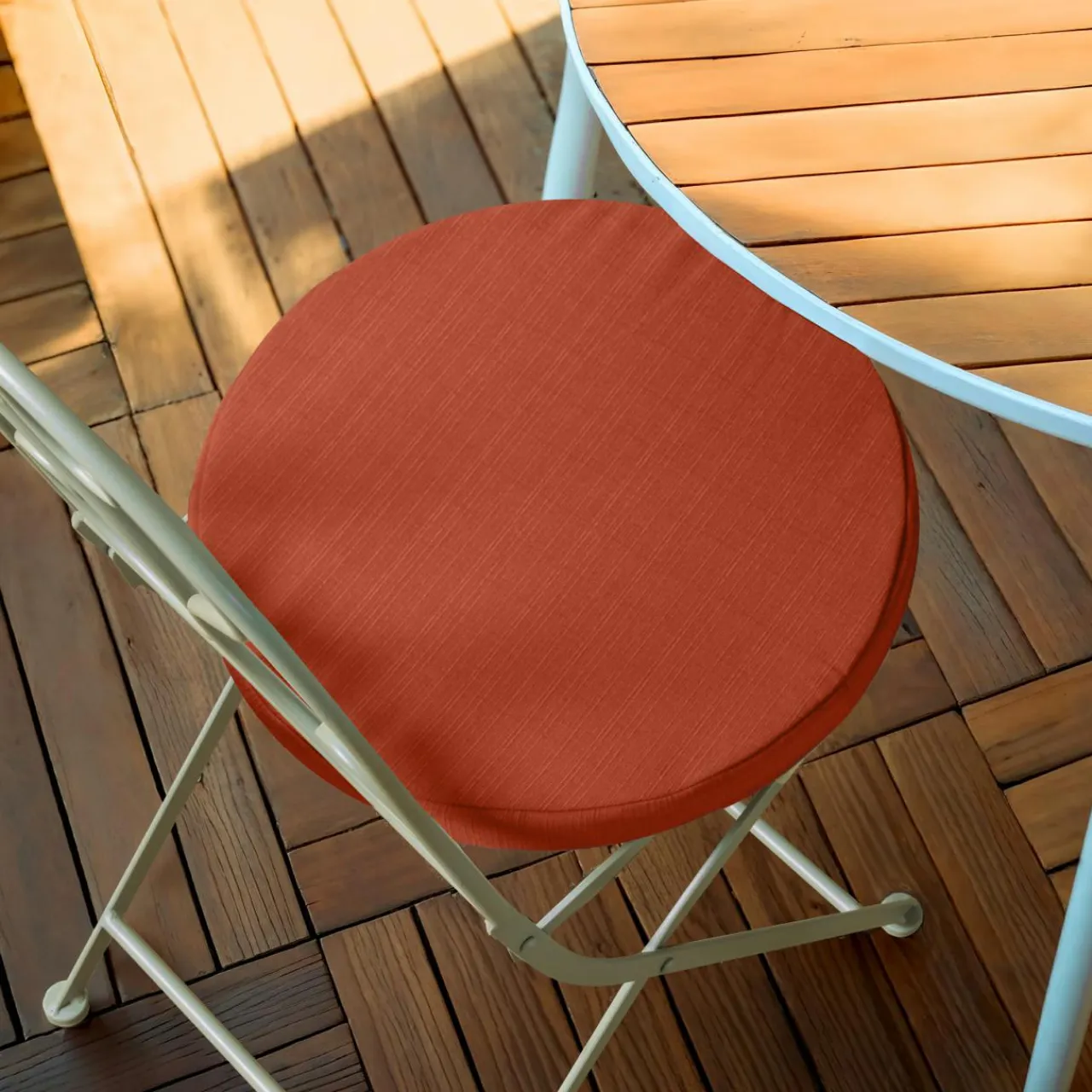 EMINZA Coussin de chaise extérieur rond (40 cm) Sunset Terracotta Best