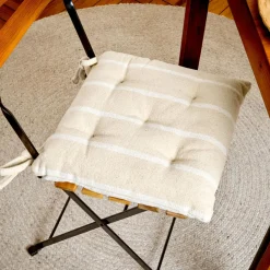 EMINZA Coussin de chaise extérieur toile de coton (40 x 40 cm) Ocealys Blanc Hot