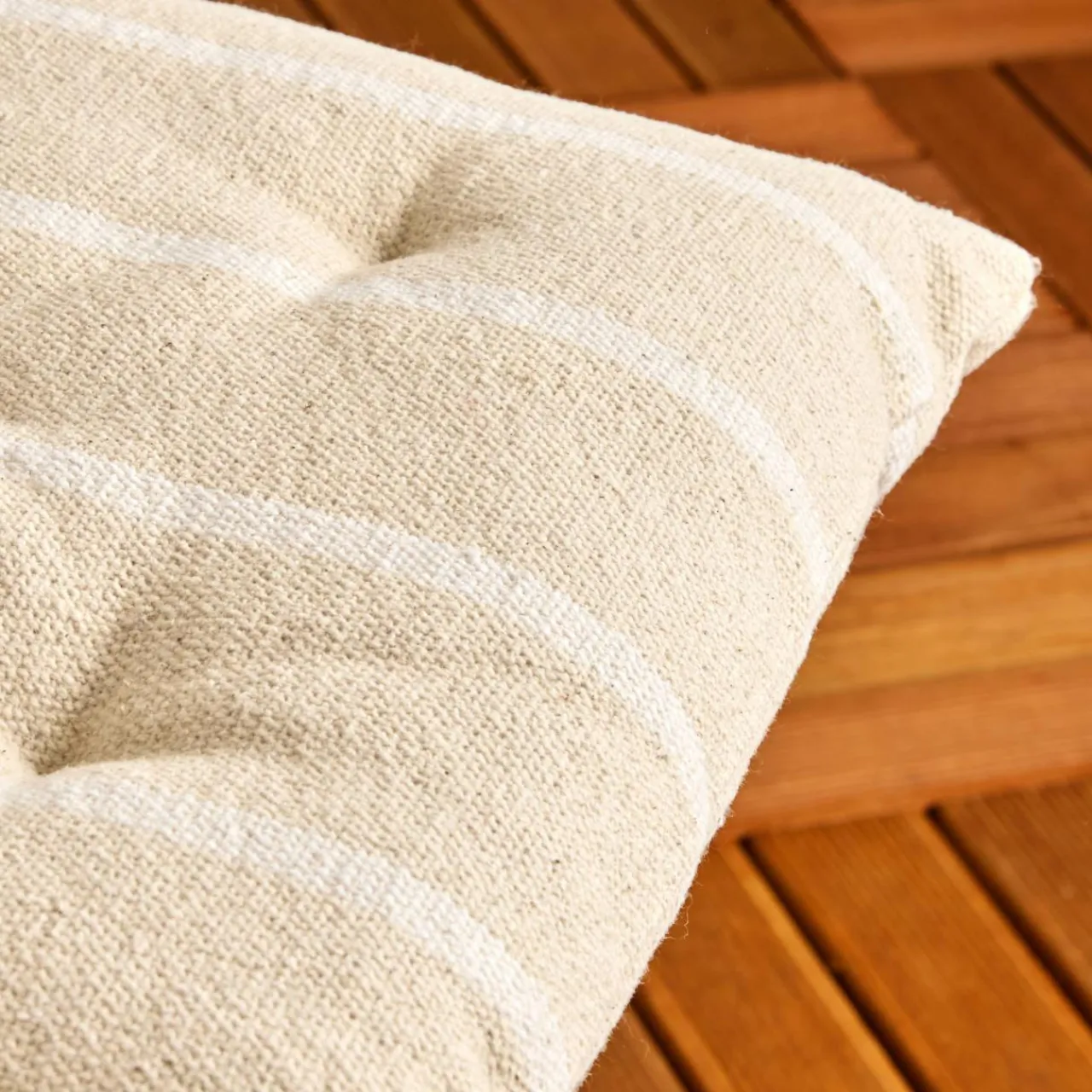 EMINZA Coussin de chaise extérieur toile de coton (40 x 40 cm) Ocealys Blanc Hot