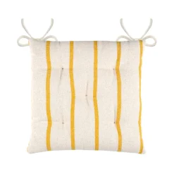 EMINZA Coussin de chaise extérieur toile de coton (40 x 40 cm) Ocealys Jaune moutarde Hot