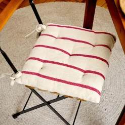 EMINZA Coussin de chaise extérieur toile de coton (40 x 40 cm) Ocealys Rouge Outlet