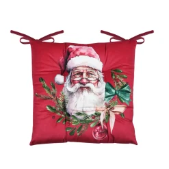 STOF Coussin de chaise Noël carré velours (38 x 38 cm) Harold Rouge New