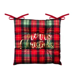 STOF Coussin de chaise Noël carré velours (38 x 38 cm) Harold Bordeaux Best