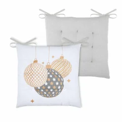 STOF Coussin de chaise Noël carré (38 x 38 cm) Sibérie Blanc Sale