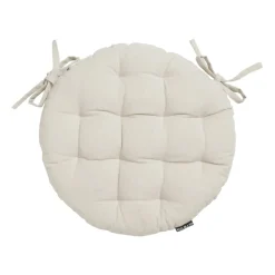 EMINZA Coussin de chaise rond coton (40 cm) Pixel Beige Outlet