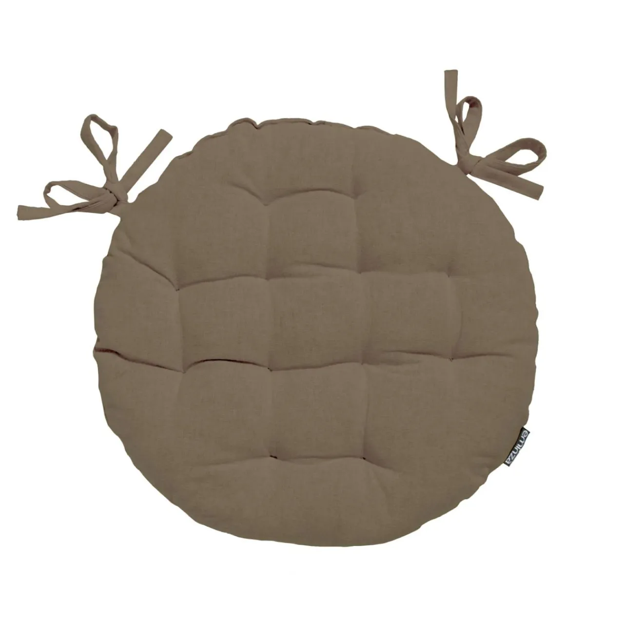 EMINZA Coussin de chaise rond coton (40 cm) Pixel Taupe Clearance