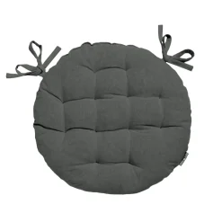 EMINZA Coussin de chaise rond coton (40 cm) Pixel Gris Anthracite Sale