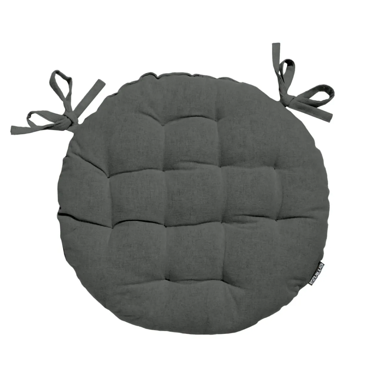 EMINZA Coussin de chaise rond coton (40 cm) Pixel Gris Anthracite Sale