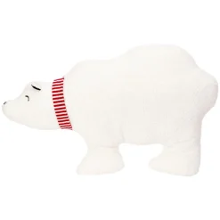 KOOPMAN Coussin de Noël bouclette (65 x 37 cm) Ours polaire Blanc Outlet