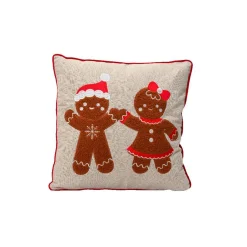 KAEMINGK Coussin de Noël carré coton (45 x 45 cm) Bonhomme Rouge New