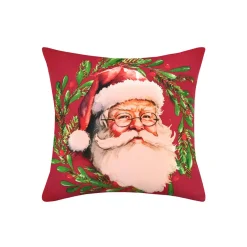 STOF Coussin de Noël carré coton (40 x 40 cm) Père Noël Harold Rouge Clearance