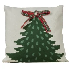 KAEMINGK Coussin de Noël carré coton (45 x 45 cm) Sapin Tartan Rouge Vert New