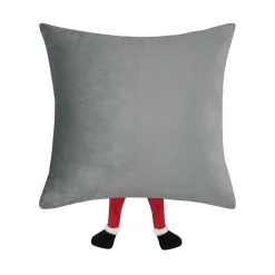 STOF Coussin de Noël carré velours (40 x 40 cm) Edgard lutin Gris Outlet
