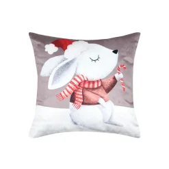 STOF Coussin de Noël carré velours (40 x 40 cm) Lucien Taupe Best