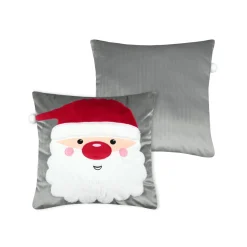 STOF Coussin de Noël carré velours (45 x 45 cm) Edgard Père Noël Gris Clearance