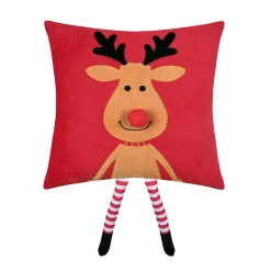 STOF Coussin de Noël carré velours (45 x 45 cm) Edgard Renne Caramel Rouge Sale