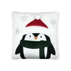 STOF Coussin de Noël carré velours (45 x 45 cm) Edgard Pingouin Blanc Clearance