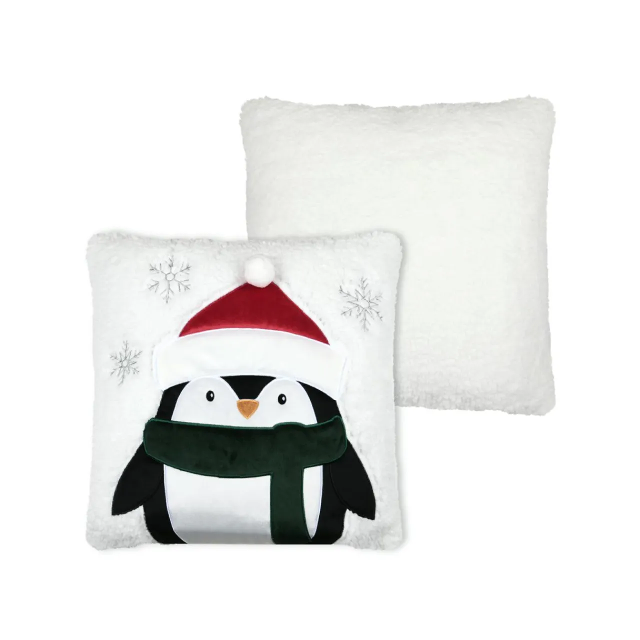 STOF Coussin de Noël carré velours (45 x 45 cm) Edgard Pingouin Blanc Clearance