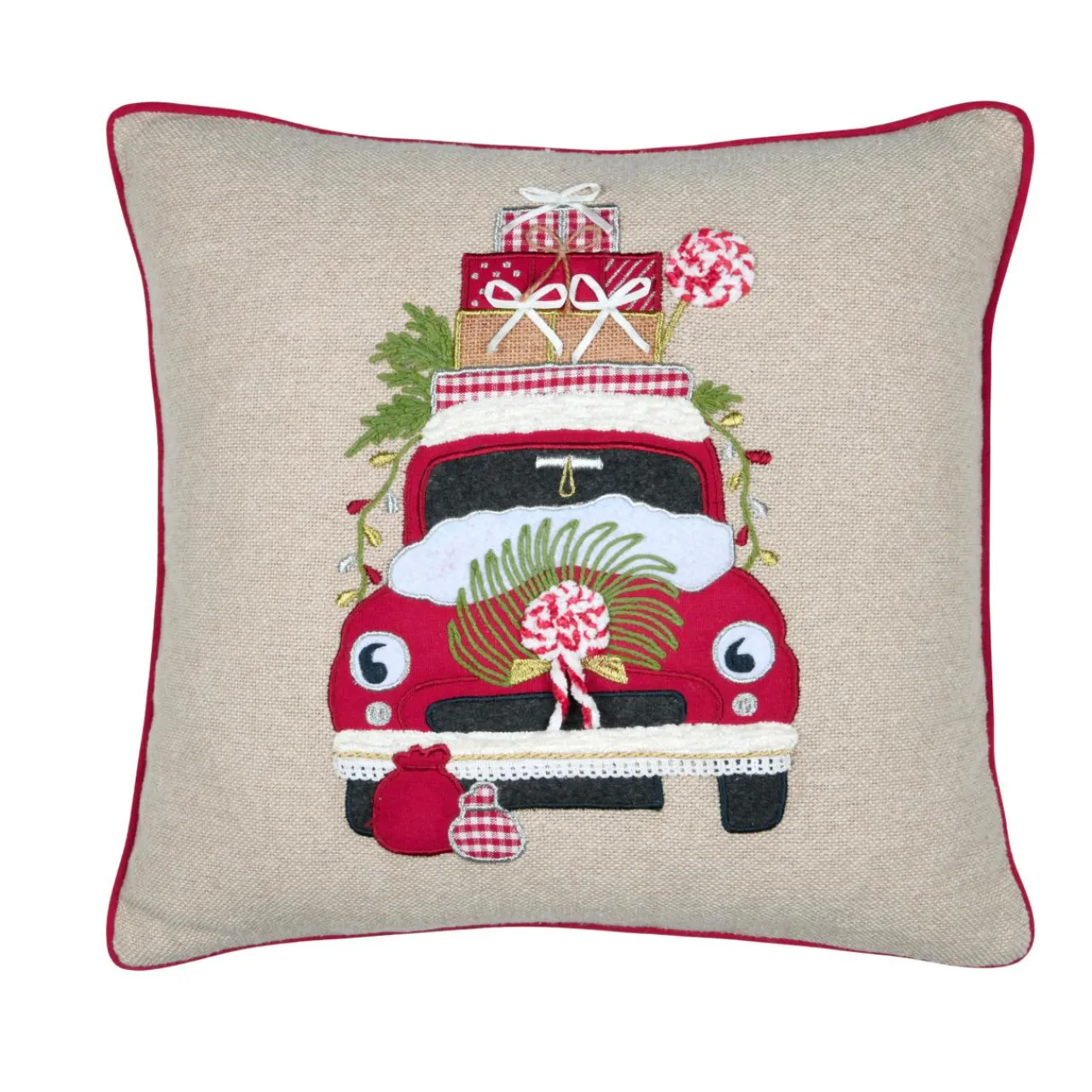 STOF Coussin de Noël carré (45 x 45 cm) Gifted Écru Ecru Sale