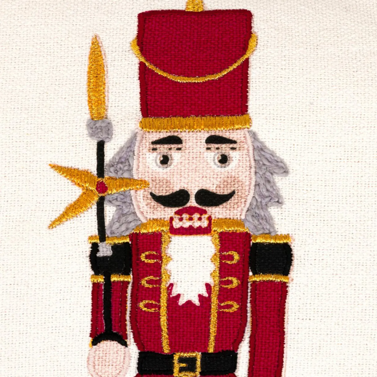 JJA Coussin de Noël carré (45 x 45 cm) Soldat Casse-noisette Multicolore Clearance
