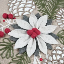 STOF Coussin de Noël coton et laine (45 x 45 cm) Winty Naturel Clearance