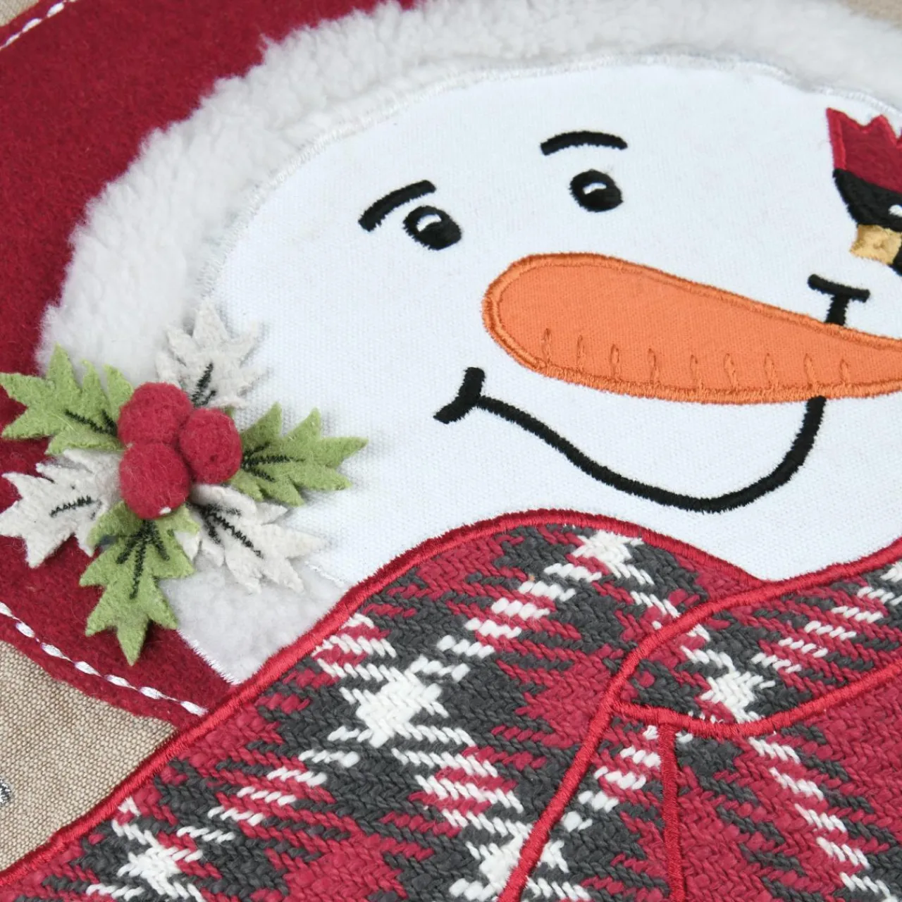 STOF Coussin de Noël coton et laine (45 x 45 cm) Winty Rouge Hot