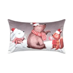 STOF Coussin de Noël rectangulaire velours (30 x 50 cm) Lucien Taupe Discount