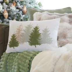 KAEMINGK Coussin de Noël rectangulaire (30 x 50 cm) Forêt de sapins Gris Outlet