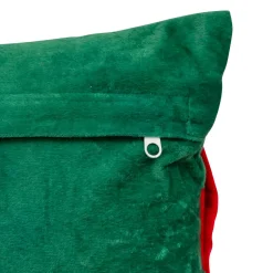 JJA Coussin de Noël rectangulaire (30 x 50 cm) Nœud en velours Rouge et Vert