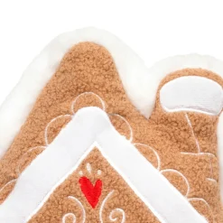 JJA Coussin de Noël (40 x 35 cm) Maison Pain d'épices Marron clair New