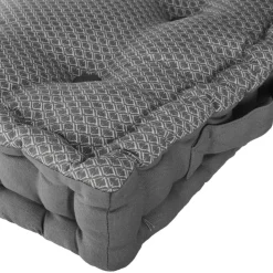 ATMOSPHERA Coussin de sol carré coton (40 x 40 cm) Otto Gris New