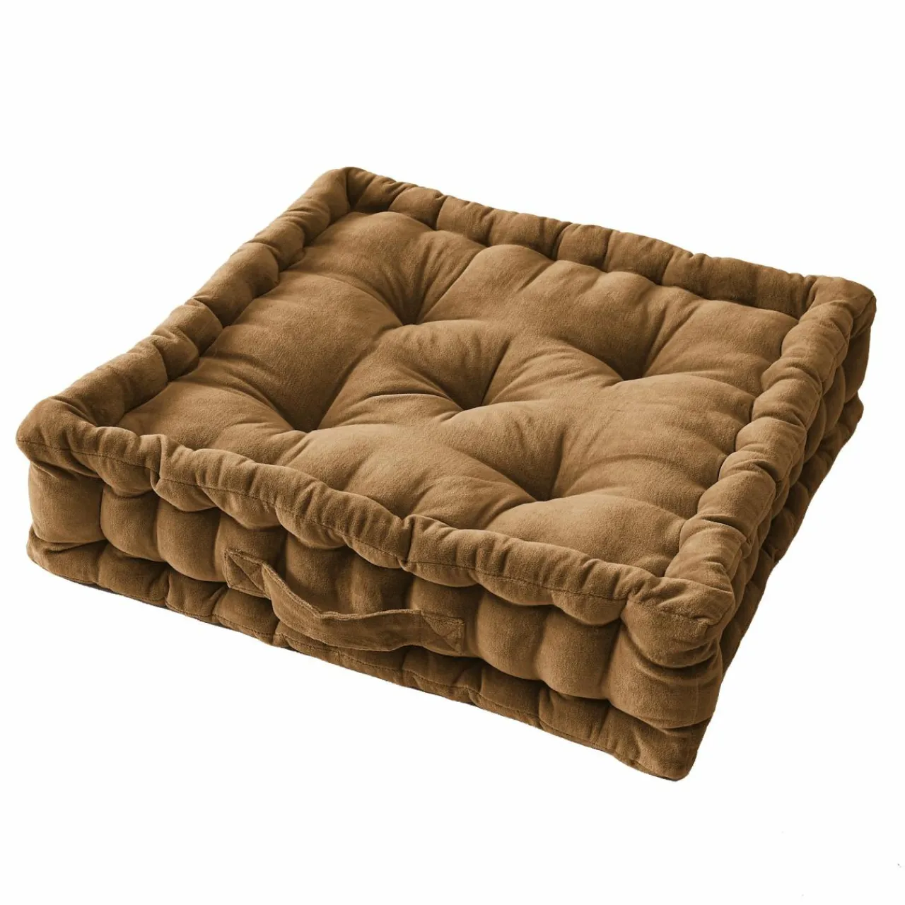 EMINZA Coussin de sol carré velours de coton (50 x 50 cm) Victor Camel Hot