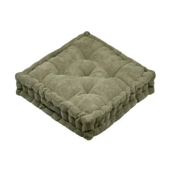 STOF Coussin de sol carré velours (45 x 45 cm) Dandy Vert kaki Outlet