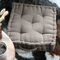 STOF Coussin de sol carré velours (45 x 45 cm) Dandy Taupe Sale