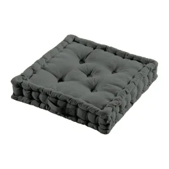 EMINZA Coussin de sol coton (50 x 50 cm) Pixel Gris Anthracite New