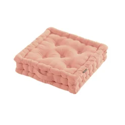 EMINZA Coussin de sol coton (40 x 40 cm) Pixel Rose Pêche Discount