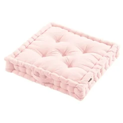 EMINZA Coussin de sol coton (60 x 60 cm) Pixel Rose poudré