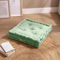 EMINZA Coussin de sol coton (50 x 50 cm) Pixel Vert menthe Outlet
