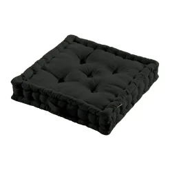 EMINZA Coussin de sol coton (50 x 50 cm) Pixel Noir Discount