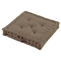 EMINZA Coussin de sol coton (60 x 60 cm) Pixel Taupe Outlet