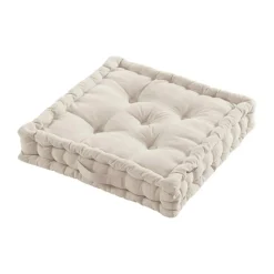 EMINZA Coussin de sol coton (50 x 50 cm) Pixel Beige Hot
