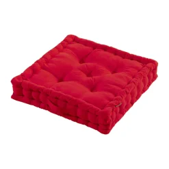 EMINZA Coussin de sol coton (50 x 50 cm) Pixel Rouge