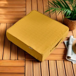 EMINZA Coussin de sol extérieur déhoussable (45 x 45 cm) Sunset Jaune moutarde Outlet