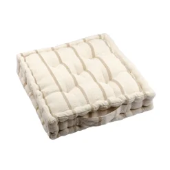 EMINZA Coussin de sol extérieur toile de coton (45 x 45 cm) Ocealys Beige New