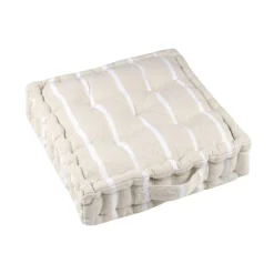 EMINZA Coussin de sol extérieur toile de coton (45 x 45 cm) Ocealys Blanc Hot