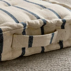 EMINZA Coussin de sol extérieur toile de coton (45 x 45 cm) Ocealys Bleu marine Best