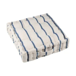 EMINZA Coussin de sol extérieur toile de coton (45 x 45 cm) Ocealys Bleu marine Best
