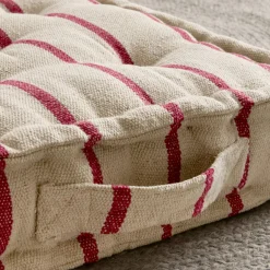 EMINZA Coussin de sol extérieur toile de coton (45 x 45 cm) Ocealys Rouge