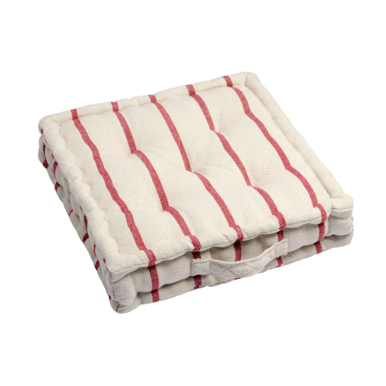 EMINZA Coussin de sol extérieur toile de coton (45 x 45 cm) Ocealys Rouge